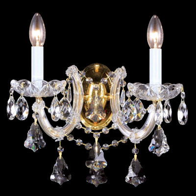Бра с двумя лампами и хрустальными подвесками в классическом стиле Crystal lamps