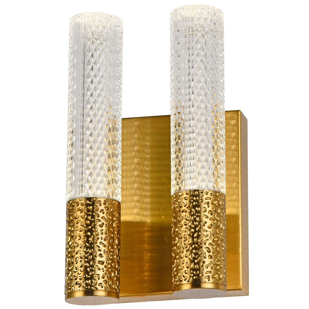 Бра с двумя плафонами латунь Dew Drops Tube Duo Brass Wall Lamp