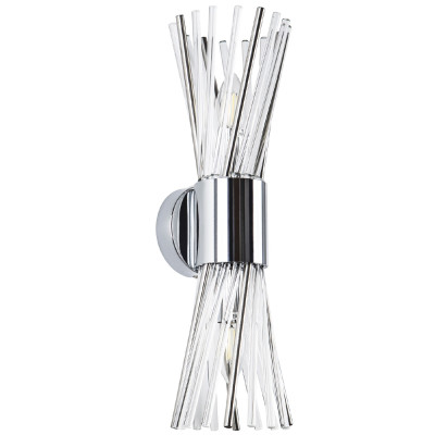 Бра с декором в виде хрустальных и металлических трубочек Nembus Glass Chrome Wall Lamp