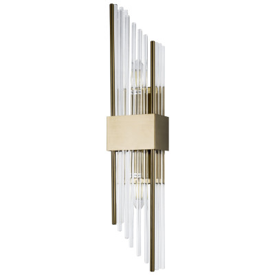 Бра с декором в виде хрустальных трубочек Nembus Brass Glass Wall Lamp