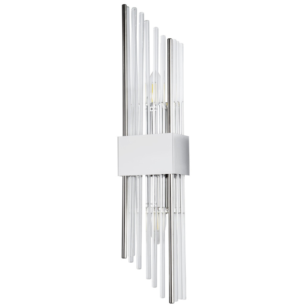 Бра с декором в виде хрустальных трубочек Nembus Chrome Glass Wall Lamp