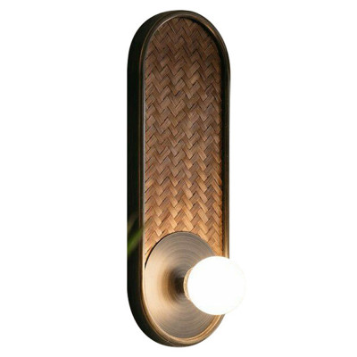 Бра с декором из плетеного бамбука Wicker Oval Lamp