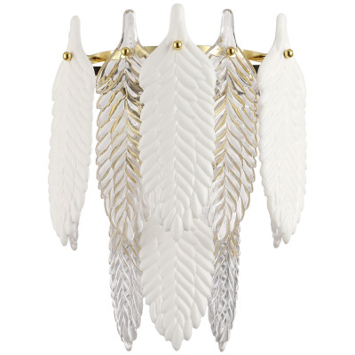 Бра с декором из рельефного стекла в виде перьев Abelia Feather Wall Lamp