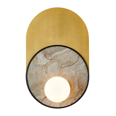 Бра с каменным диском в металлической раме Sandstone Painting
