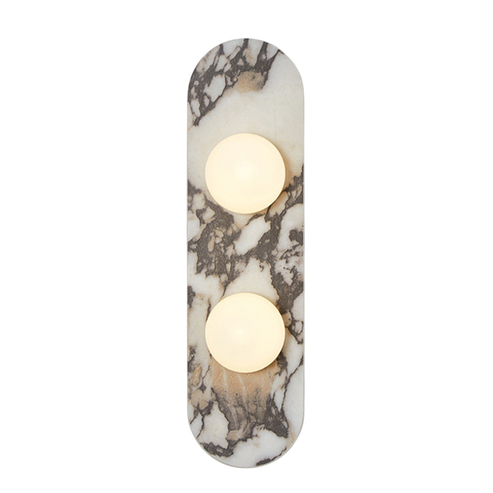 Бра с каменным основанием и 2-мя плафоном из стекла Shaw Marble Lighting