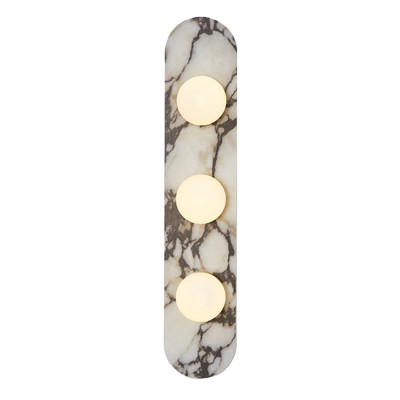 Бра с каменным основанием и 3-мя плафоном из стекла Shaw Marble Lighting
