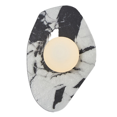 Бра с каменным черно-белым основанием и плафоном из стекла Shaw Marble Lighting