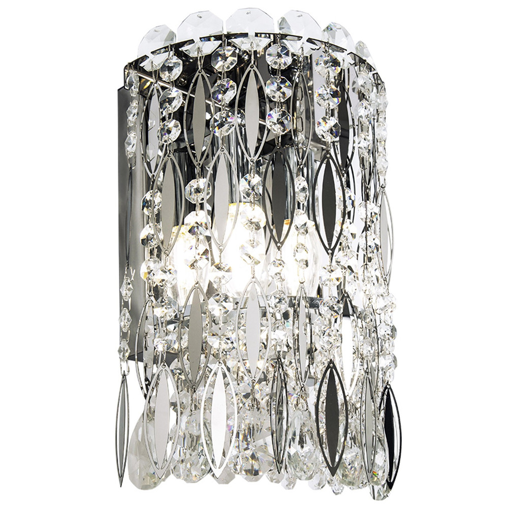 Бра с металлическими и хрустальными подвесками Bonnay Crystal Chrome Wall Lamp