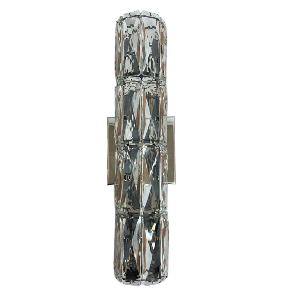 Бра с овнованием в цвете хром и прозрачным хрустальным плафоном Faceted Flask