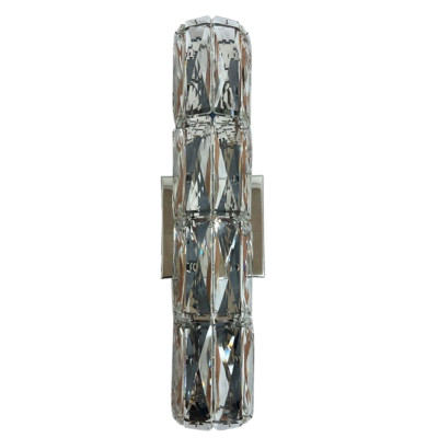 Бра с овнованием в цвете хром и прозрачным хрустальным плафоном Faceted Flask