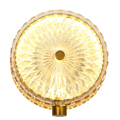 Бра с плафоном из рельефного стекла Peony Glass Bronze