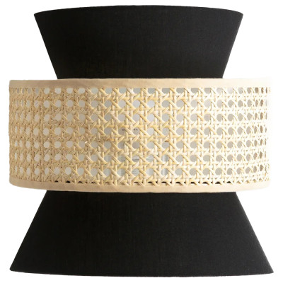 Бра с плетеным декором из ротанга Bonnie Wicker Black Wall Lamp
