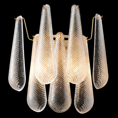 Бра с подвесками из рифленного стекла в форме капель Textured Glass