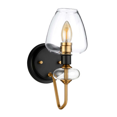 Бра с прозрачным стеклянным плафоном на круглом основании Elstead Lighting
