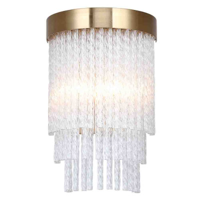 Бра с прозрачными стеклянными трубочками и металлическим основанием Nembus