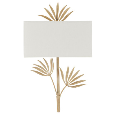 Бра с прямоугольным тканевым абажуром и каркасом в виде листьев бамбука Graceful Bamboo Branch