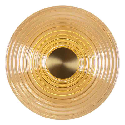 Бра с рельефным круглым плафоном янтарного цвета Savio Glass Disc Light