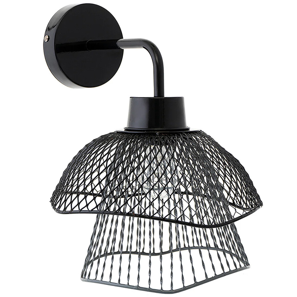 Бра с сетчатым металлическим абажуром Black Mesh Lampshade