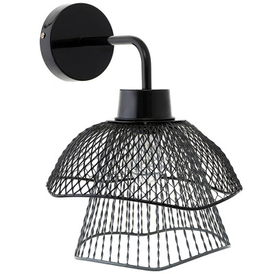 Бра с сетчатым металлическим абажуром Black Mesh Lampshade