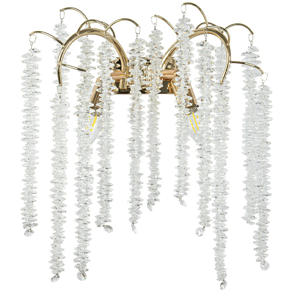 Бра с хрустальными подвесками Bunch of Crystal Berries Gold Wall Lamp