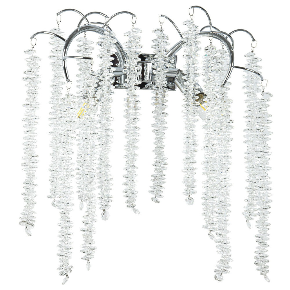 Бра с хрустальными подвесками Bunch of Crystal Berries Silver Wall Lamp