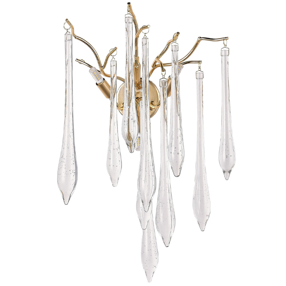 Бра с хрустальными подвесками в виде капель Droplet Crystal Gold Wall Lamp