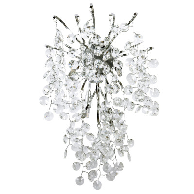 Бра с хрустальными подвесками на металлических ветках Fairytree Light Silver Wall Lamp