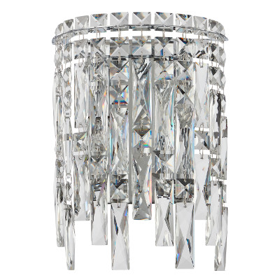 Бра с хрустальными подвесками прозрачного цвета Хром Ludivine Lighting