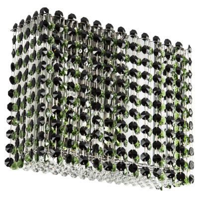 Бра с хрустальными подвесками хром Crystal Art Chrome Green Rectangular Wall Lamp