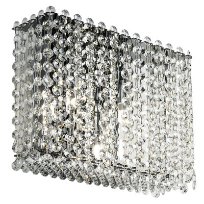 Бра с хрустальными подвесками хром Crystal Art Chrome Rectangular Wall Lamp