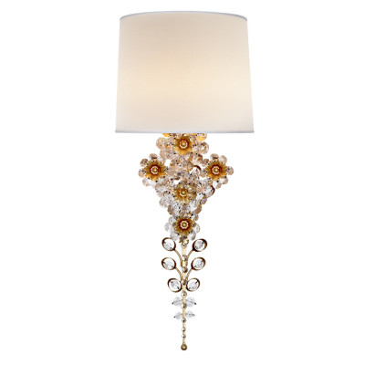 Бра с цветочным основанием и тканевым абажуром Tugella Flower Lamp