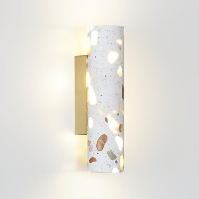 Бра с цилиндрическим белым бетонным плафоном Terrazzo Light