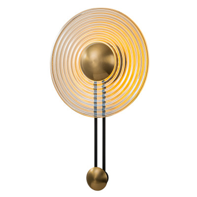 Бра с янтарным стеклянным диском и золотистыми акцентами Savio Glass Disc