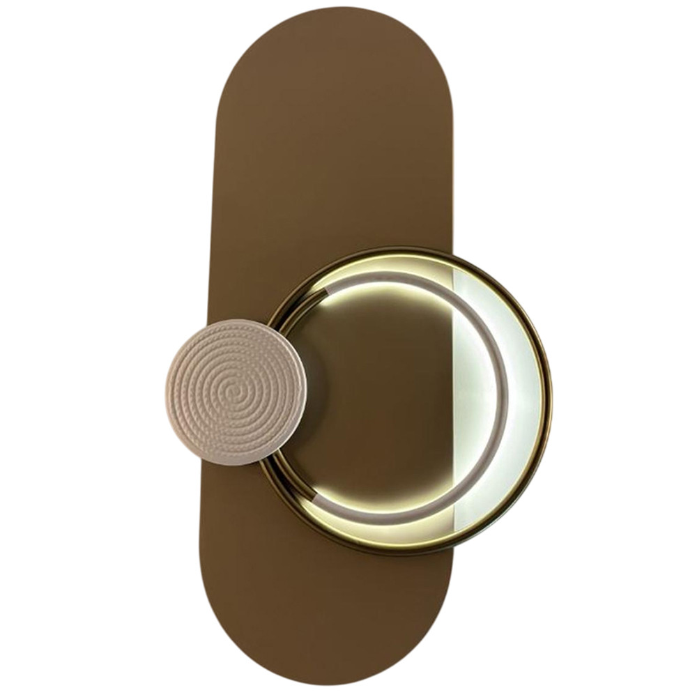 Бра светодиодное в матовых оттенках коричневого и золотого цвета Kosmikos