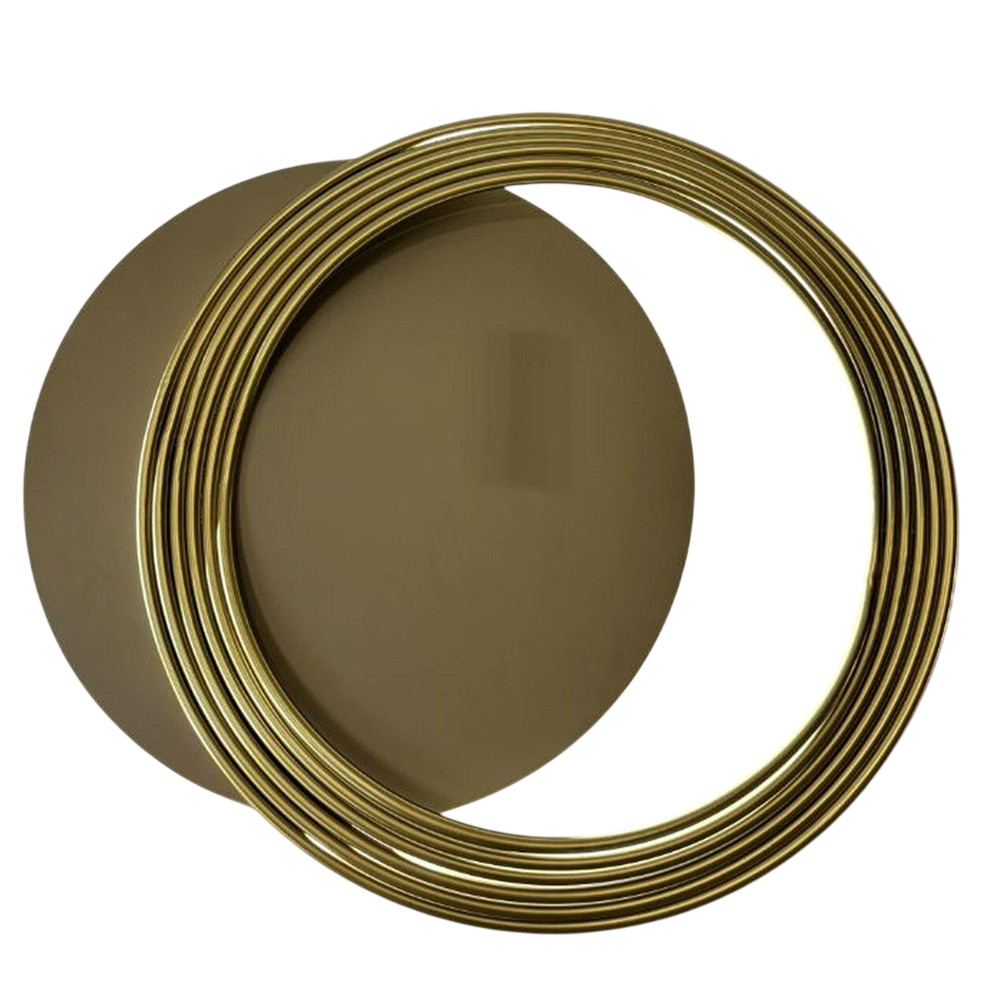 Бра светодиодное круглое в матовых оттенках коричневого и золотого цвета Kosmikos