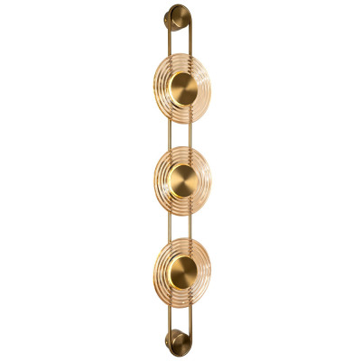 Бра со стеклянными плафонами в форме дисков Savio Brown Glass Trio Disc Light