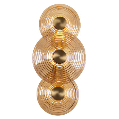 Бра со стеклянными плафонами янтарного цвета в форме дисков Savio Glass Disc