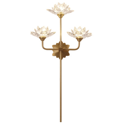 Бра Хрустальный Цветок Лотоса Lotus flower Wall Clear Glass 3