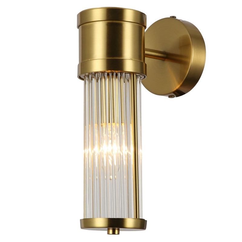 Бра цвета латунь с плафоном из стеклянных трубочек Sleeve