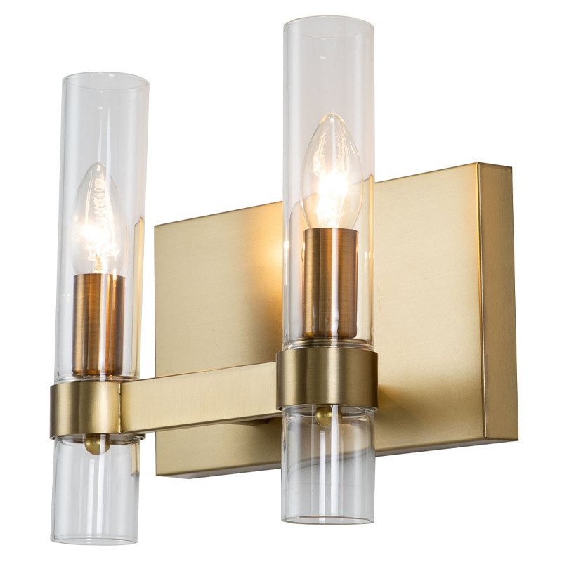 Бра цвета матового золота с прозрачными плафонами Giostra