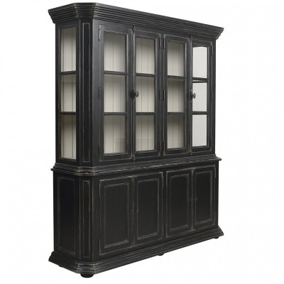 Буфет BUFFET VAISSELIER NOIR 4 PORTES VITREES BRUGES A391