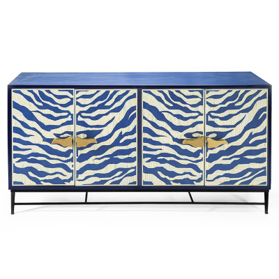 Буфет в гостиную с инкрустацией Bone Inlay Deco Sideboard - Orleans ZEBRA
