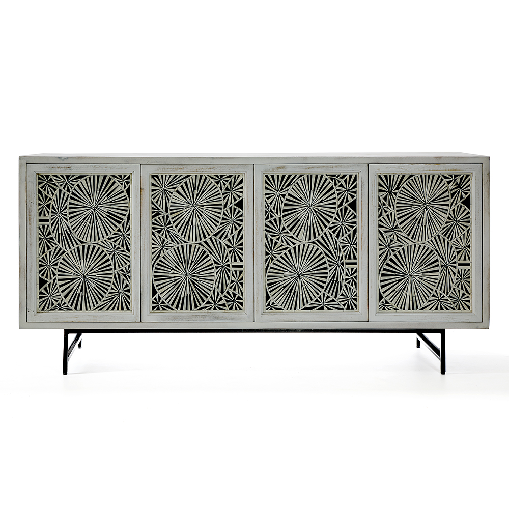 Буфет в гостиную с инкрустацией Palm Sideboard with Bone Inlay