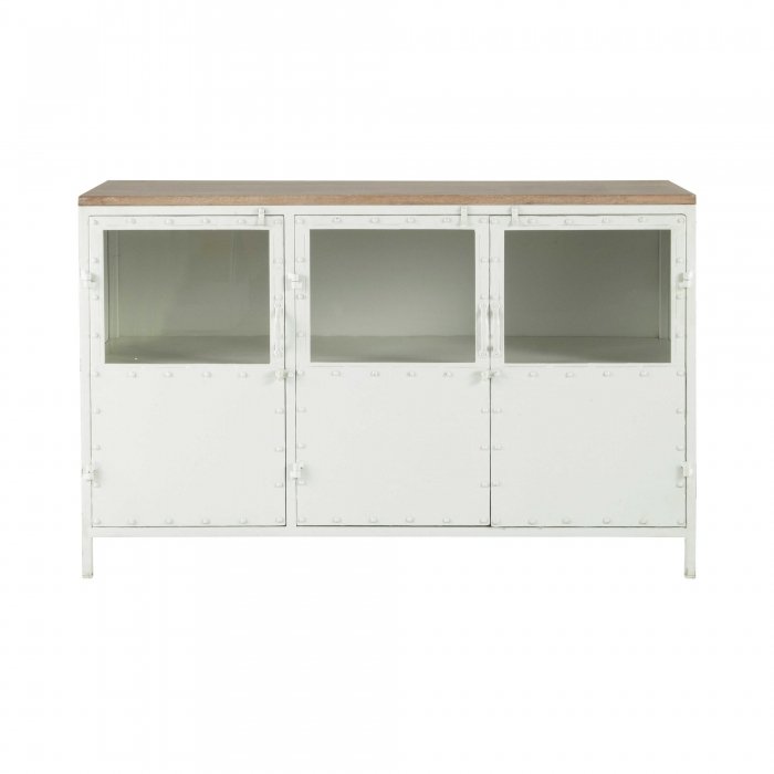 Буфет в стиле Лофт белый Industrial Rust Bleached Chest