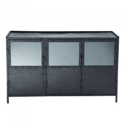 Буфет в стиле Лофт черный Industrial Vitre Big Buffet