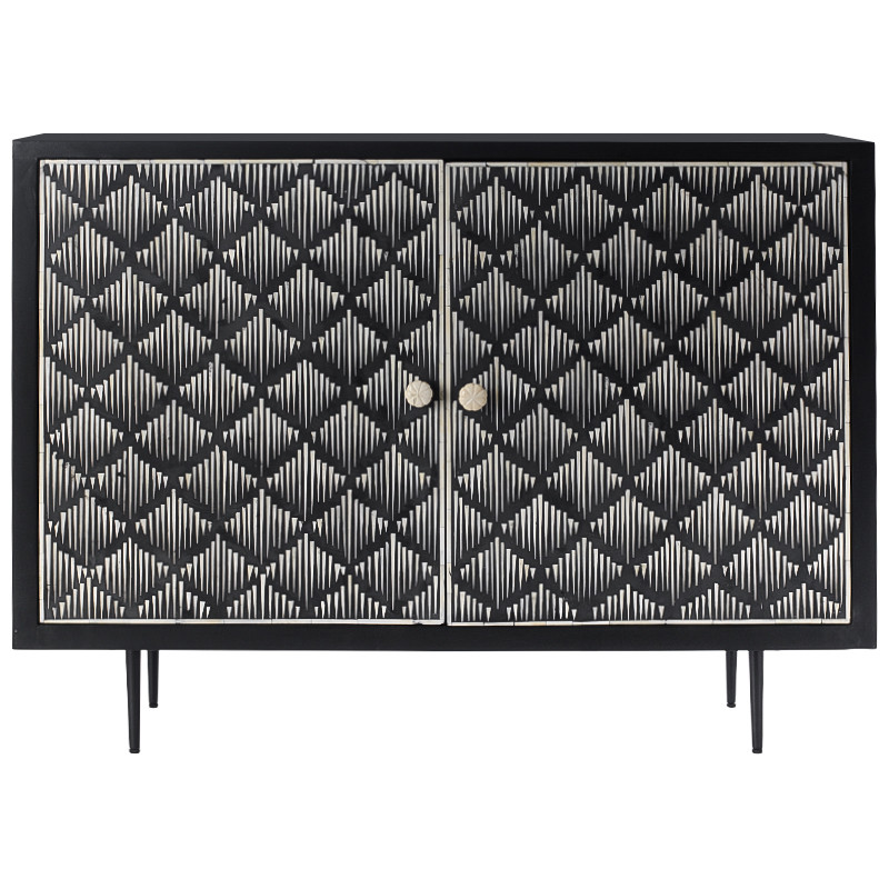 Буфет инкрустированный костью Bone Inlay black