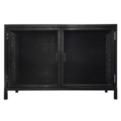 Буфет с 2-мя дверцами из металлической сетки Industrial Loft Dark Metal 2 Door Beto Cabinet