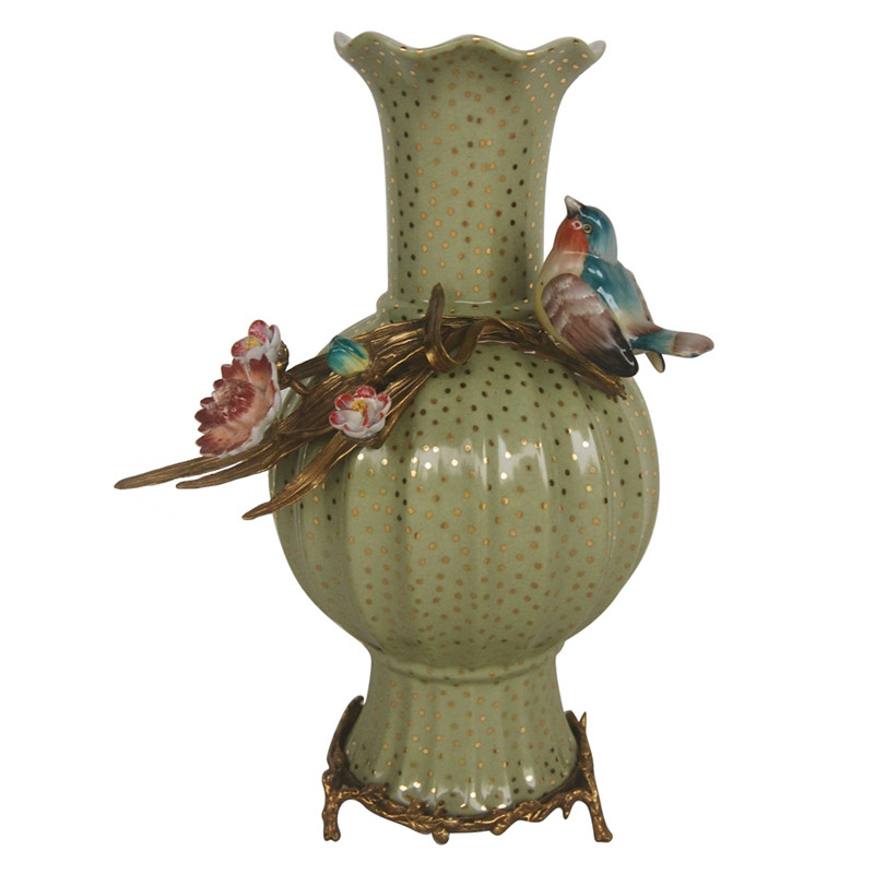 Ваза Bird and Gold Dots Vase