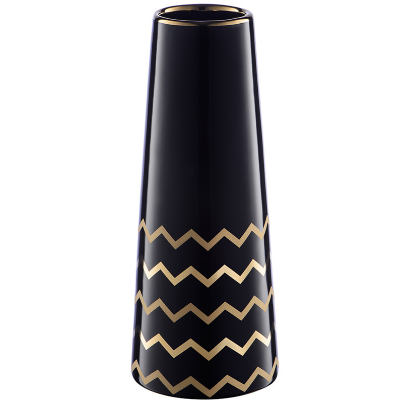 Ваза Black Chevron Gold Vase
