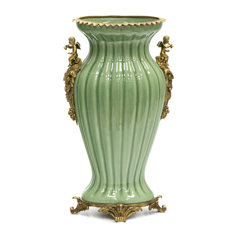 Ваза Bronze Angel Vase green